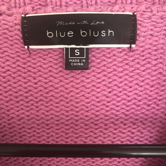 NWOT Blue Blush Crop Lilac Pink Cable-knit Sweater - Picture 3 of 5